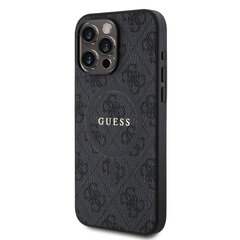 Guess PU Leather 4G Colored Ring MagSafe Case for iPhone 15 Pro Max Black цена и информация | Чехлы для телефонов | kaup24.ee