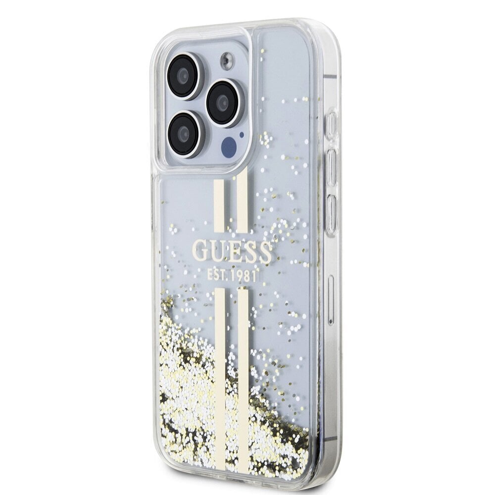 Guess TPU Liquid Glitter Gold Stripe Case hind ja info | Telefoni kaaned, ümbrised | kaup24.ee