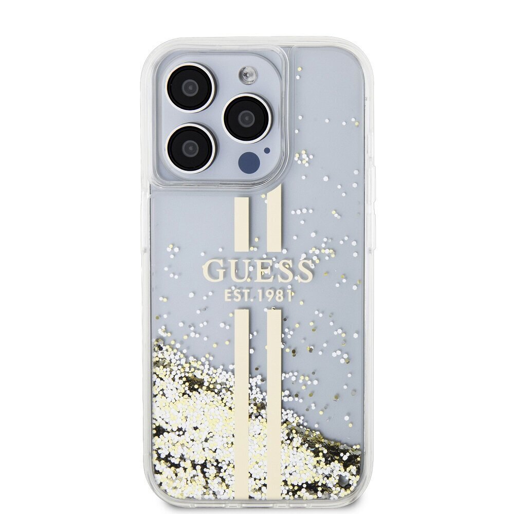 Guess TPU Liquid Glitter Gold Stripe Case hind ja info | Telefoni kaaned, ümbrised | kaup24.ee