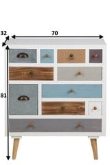 Комод Thais 11, белый/синий/серый цена и информация | Комоды | kaup24.ee