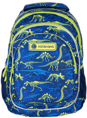 Kooli seljakott AstraBag Dinos AB420 502022097, 39x28x15 cm, sinine цена и информация | Школьные рюкзаки, спортивные сумки | kaup24.ee