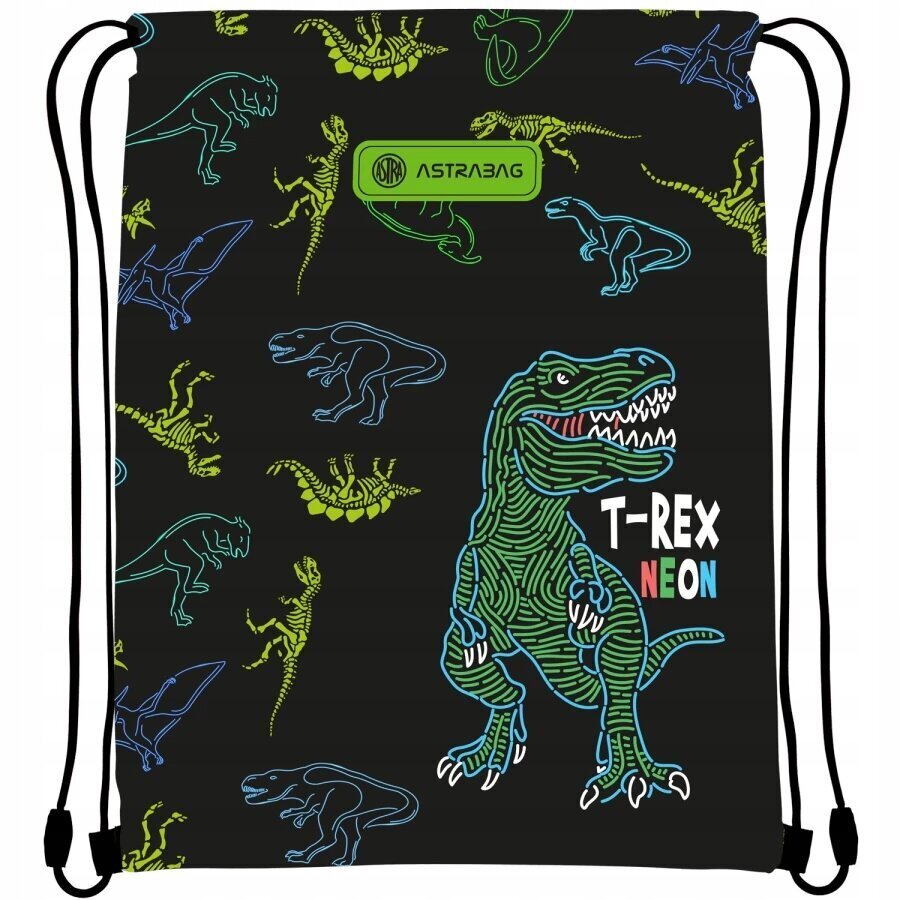 Kott-seljakott, AstraBag T-Rex Neon, 40×33 cm hind ja info | Koolikotid, sussikotid | kaup24.ee