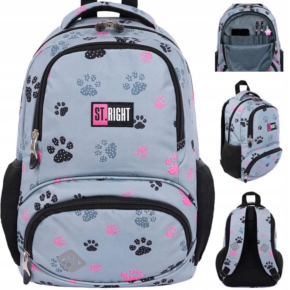 Kooli seljakott St.Right BP-71 Paws 652981, 14 l, 38x26,5x16 cm hind ja info | Koolikotid, sussikotid | kaup24.ee