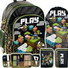 Kooli seljakott koos tarvikutega Paso Minecraft PP22GM-090, 3 osa цена и информация | Школьные рюкзаки, спортивные сумки | kaup24.ee