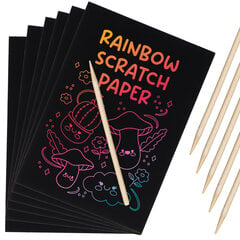 Komplekt Scratch-off Rainbow, 50 tk + 5 pliiatsit hind ja info | Kunstitarbed, voolimise tarvikud | kaup24.ee