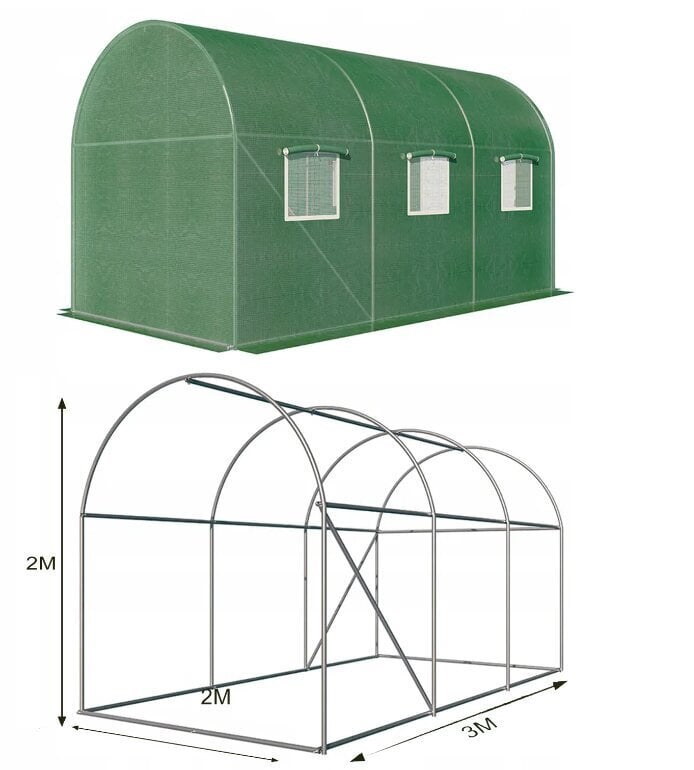 Kasvuhoone Lehmann, 3x2x2 m цена и информация | Kasvuhooned | kaup24.ee