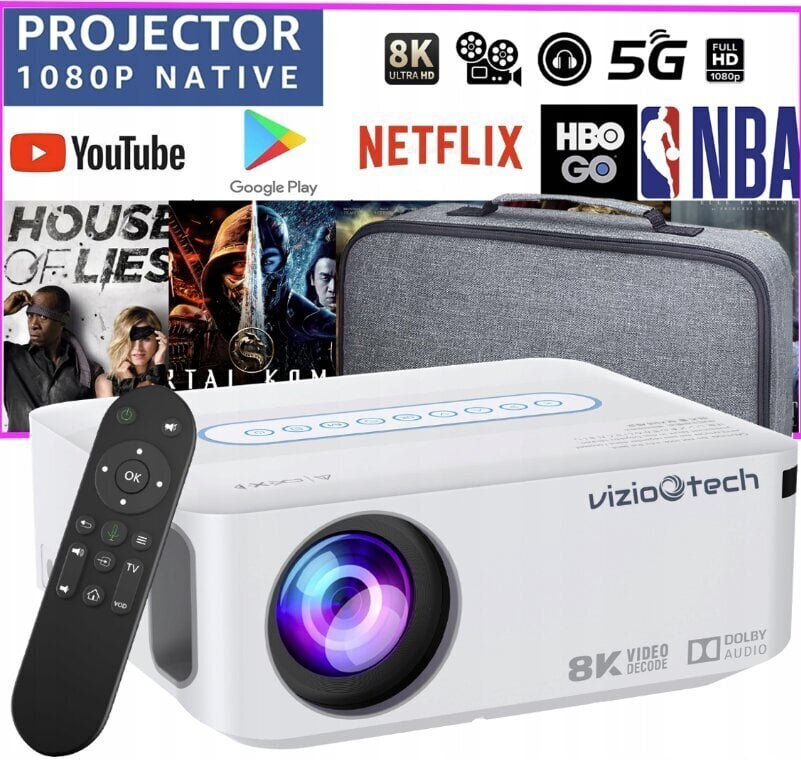 Koduprojektor Full HD 4K цена и информация | Projektorid | kaup24.ee