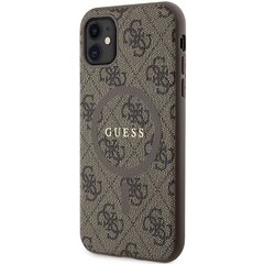 Guess GUHMN61G4GFRW iPhone 11 6.1" | Xr brązowy|brown hardcase 4G Collection Leather Metal Logo MagSafe цена и информация | Чехлы для телефонов | kaup24.ee