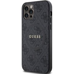 Guess GUHMP12MG4GFRK iPhone 12|12 Pro 6.1" czarny|black hardcase 4G Collection Leather Metal Logo MagSafe цена и информация | Чехлы для телефонов | kaup24.ee