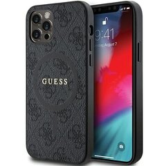 Guess GUHMP12MG4GFRK iPhone 12|12 Pro 6.1" czarny|black hardcase 4G Collection Leather Metal Logo MagSafe цена и информация | Чехлы для телефонов | kaup24.ee