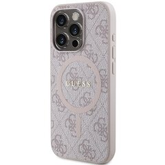 Guess GUHMP15LG4GFRP iPhone 15 Pro 6.1" różowy|pink hardcase 4G Collection Leather Metal Logo MagSafe цена и информация | Чехлы для телефонов | kaup24.ee