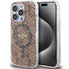 Guess GUHMP15LHGCUSTGW iPhone 15 Pro 6.1" brązowy|brown hardcase IML GCube MagSafe цена и информация | Чехлы для телефонов | kaup24.ee