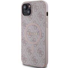 Guess GUHMP15MG4GFRP iPhone 15 Plus | 14 Plus 6.7" różowy|pink hardcase 4G Collection Leather Metal Logo MagSafe цена и информация | Чехлы для телефонов | kaup24.ee