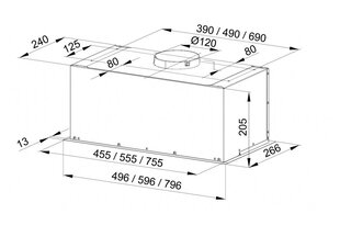 Встраиваемая вытяжка MAAN Fiugi L 50, черная цена и информация | Вытяжки на кухню | kaup24.ee