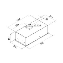 Ciarko SL-BOX 171 м³/ч Встроенный черный цена и информация | Вытяжки на кухню | kaup24.ee