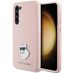 Чехол Karl Lagerfeld Silicone Choupette Metal Pin для Samsung Galaxy S23, розовый цена и информация | Чехлы для телефонов | kaup24.ee