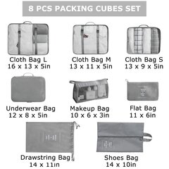 Набор дорожных сумок, 8 шт. цена и информация | Рюкзаки и сумки | kaup24.ee