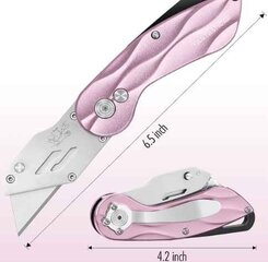 Складной универсальный нож облегченный со сменными лезвиями розового цвета цена и информация | Механические инструменты | kaup24.ee