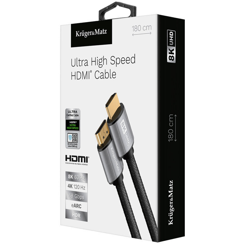 Kruger Matz, HDMI, 1,8 m hind ja info | Kaablid ja juhtmed | kaup24.ee