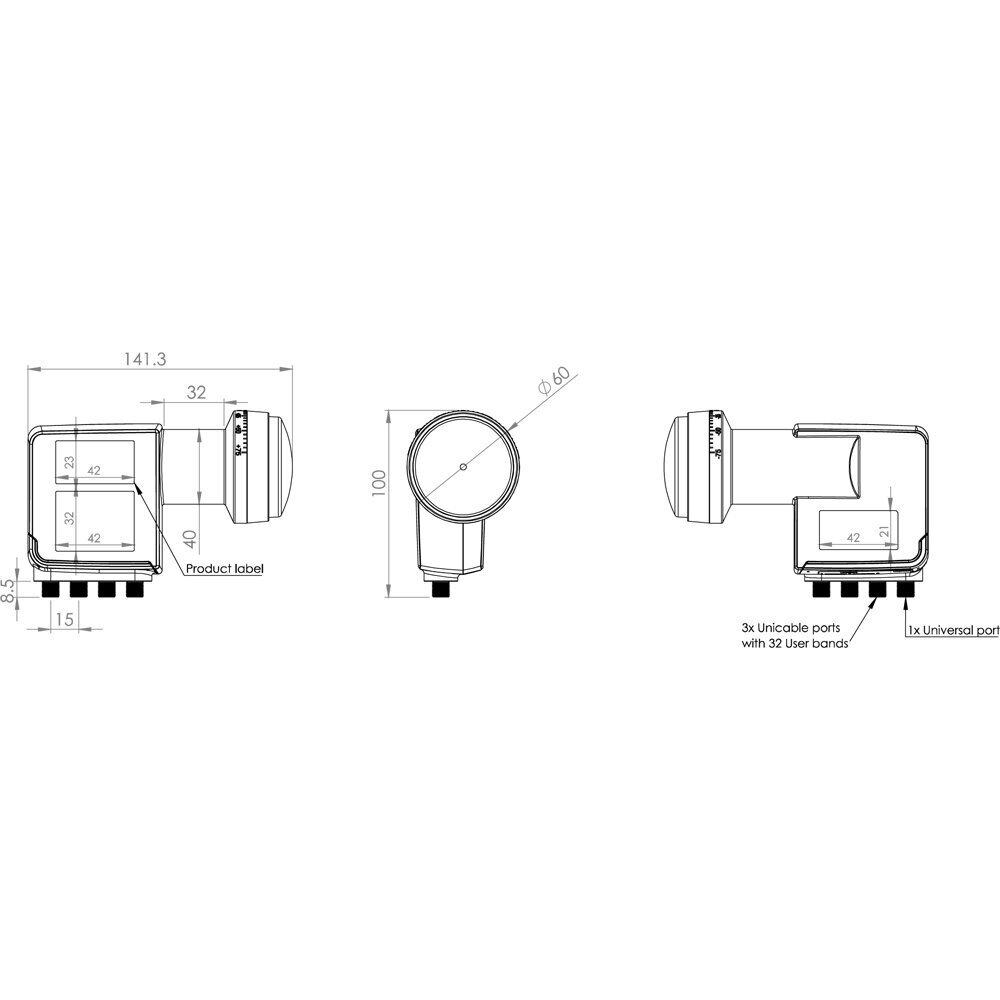 Inverto IDLU-32L410-BMR1L-1PN hind ja info | TV antennid | kaup24.ee