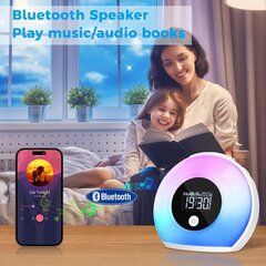 Световой Bluetooth будильник Uplayteck, SG1, RGB, белый цена и информация | Радиоприемники и будильники | kaup24.ee