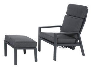 Уличное кресло с подставкой для ног Miloo Home Zoya, серое цена и информация | Садовые стулья, кресла, пуфы | kaup24.ee