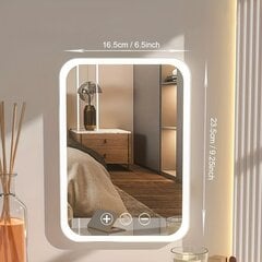 LED peegel Tech Zone, 23,5 x 16,5 cm hind ja info | Meigikotid, lauapeeglid | kaup24.ee