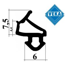 Veka 10 PVC aknale tihend, must, Secil, 1 jm hind ja info | Kontroll-luugid, tarvikud | kaup24.ee