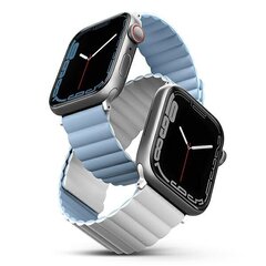 UNIQ pasek Revix Apple Watch Series 4|5|6|7|8|SE|SE2|Ultra 42|44|45|49mm. Reversible Magnetic biały-niebieski|white-blue цена и информация | Аксессуары для смарт-часов и браслетов | kaup24.ee