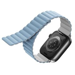 UNIQ pasek Revix Apple Watch Series 4|5|6|7|8|SE|SE2|Ultra 42|44|45|49mm. Reversible Magnetic biały-niebieski|white-blue цена и информация | Аксессуары для смарт-часов и браслетов | kaup24.ee