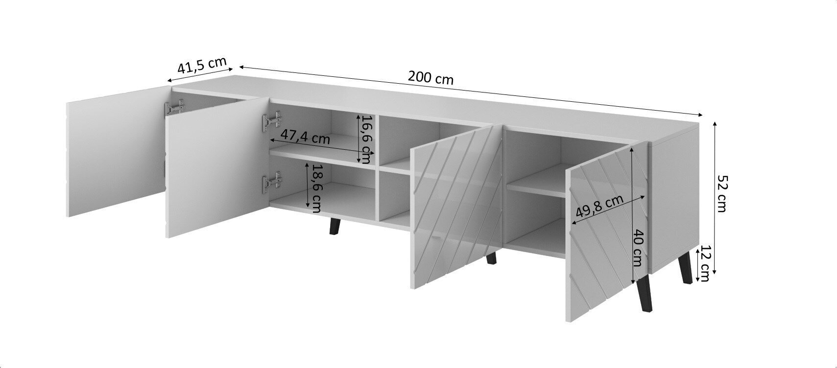 TV spintelė Cama Meble Abeto, balta hind ja info | TV alused | kaup24.ee