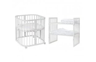 Кровать трансформер 7в1 Waldin c матрасом, белая цена и информация | Детские кроватки | kaup24.ee