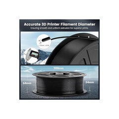 Filament, 3D-filament, must, 1 kg, 1.75mm hind ja info | Nutiseadmed ja aksessuaarid | kaup24.ee