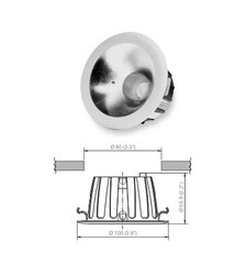 Corvi LED Spot No glare Downlight reguleeritav 5w 4000k 600 luumenit IP54 Dimmitav цена и информация | Лампочки | kaup24.ee