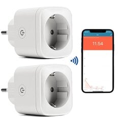 Электрическая розетка Wi-Fi с приложением Tuya/Smartlife 2 шт, Livman EU02 цена и информация | Выключатели, розетки | kaup24.ee