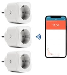 Wifi pistikupesa Tuya/Smartlife rakendusega 3 tk, Livman EU02 цена и информация | Выключатели, розетки | kaup24.ee