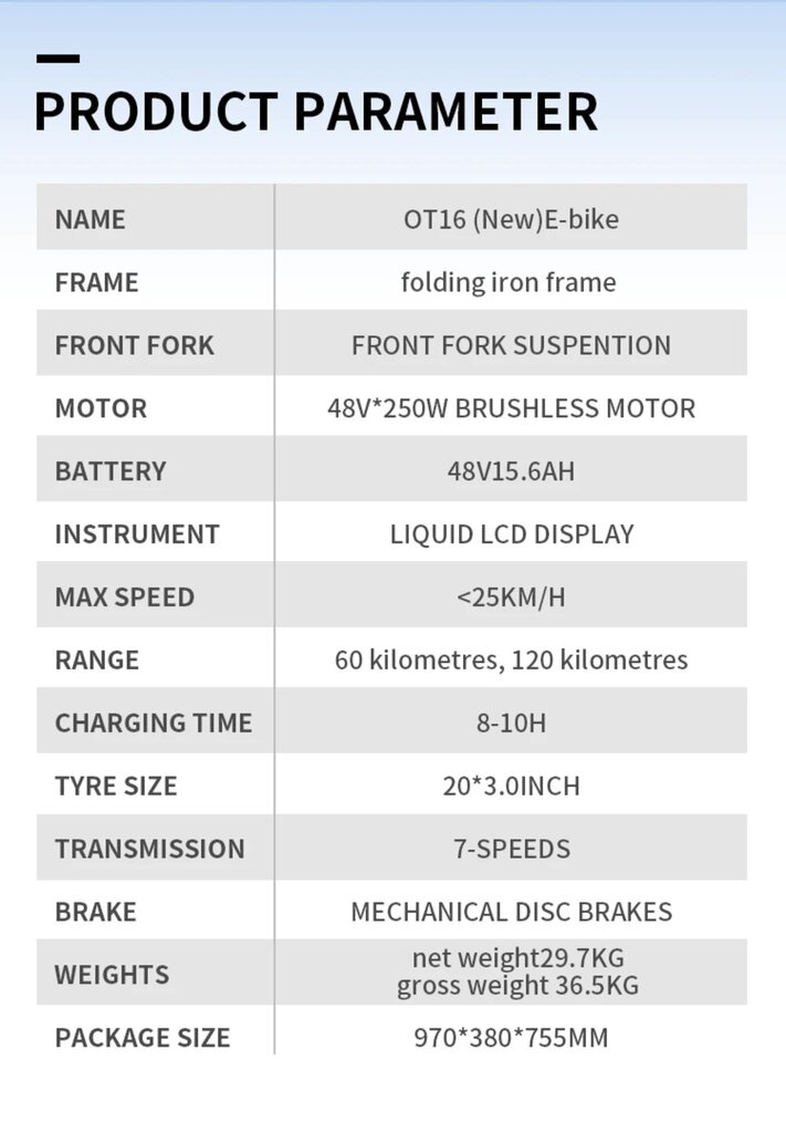 Elektrijalgratas OneSport OT16, 20", must, 250W, 15Ah цена и информация | Elektrirattad | kaup24.ee