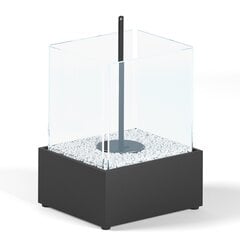 Lauakamin, klaasseinaga, 20,5x24,5x28 cm, must hind ja info | Sisustuselemendid | kaup24.ee