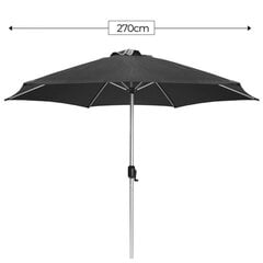Зонт с подставкой, темно-серый - 270 см цена и информация | Зонты, маркизы, стойки | kaup24.ee