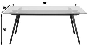 Обеденный стол Monti, черный цена и информация | Кухонные и обеденные столы | kaup24.ee