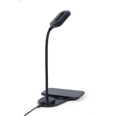 Galda lampa Gembird Desk Lamp with Wireless Charger Black цена и информация | Настольная лампа | kaup24.ee