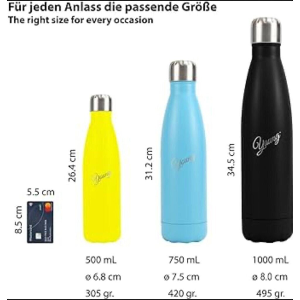 Roostevabast terasest joogipudel Young, 1l цена и информация | Joogipudelid | kaup24.ee