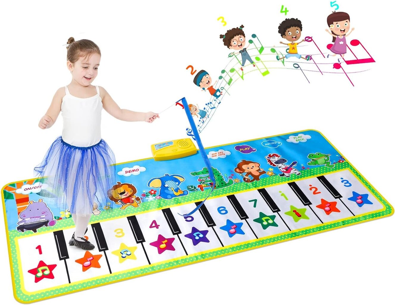 Laste muusikaline klaverimatt EXTSUD 132 x 64 cm hind ja info | Arendavad mänguasjad | kaup24.ee