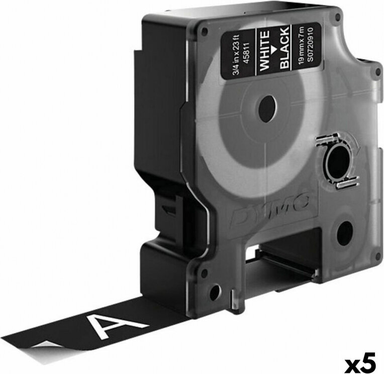 Lamineeritud Lint Sildimasinatele Dymo D1 45811 LabelManager™ Must Valge 19 mm (5 Ühikut) цена и информация | Printeritarvikud | kaup24.ee