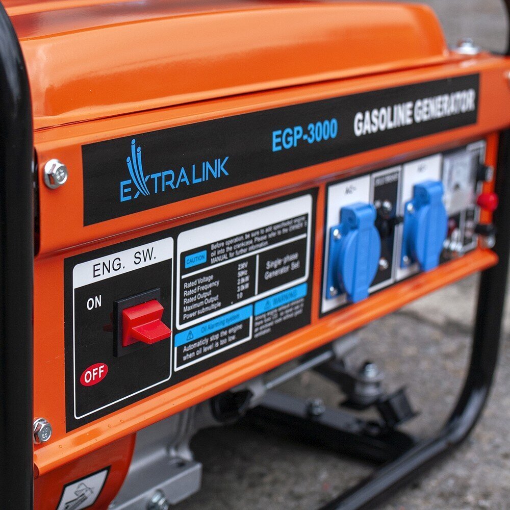 Bensiini elektrigeneraator Extralink EGP-3000, 3000W hind ja info | Generaatorid | kaup24.ee