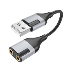 Borofone Adapter BV19 Creator Audio 2 in 1 - USB to 2xjack 3,5mm - black цена и информация | Адаптеры и USB-hub | kaup24.ee