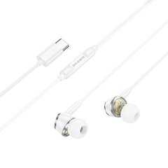 Borofone Earphones BM90 Miller with microphone Typ C white цена и информация | Наушники | kaup24.ee