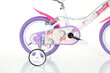 Tüdrukute jalgratas Bimbo Bike 14", valge/lilla цена и информация | Jalgrattad | kaup24.ee