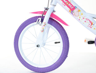 Tüdrukute jalgratas Bimbo Bike 14", valge/lilla hind ja info | Jalgrattad | kaup24.ee