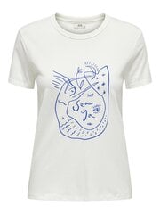 JDY женская футболка 15311702*03, белый/синий 5715518030702 цена и информация | Женские футболки | kaup24.ee